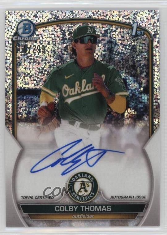 2023 Bowman Chrome Prospect Speckle Refractor /299 Colby Thomas #CPA-CT Auto 3ir