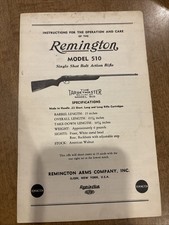 Original Remington Model 510 Factory Owners Instructions Manual .22 Short L Lr