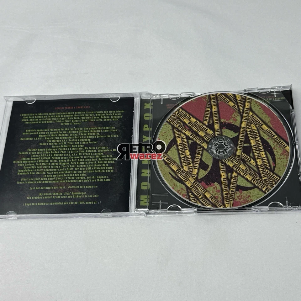 Outbreak Monkey Monkeypox CD 2012 Boondox Hopsin Mars Dark Half Horrorcore Rap Foto 2 de 3
