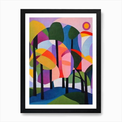 White Willow Tree Kubistischer Kunstdruck Gerahmt Wandbild Poster Leinwanddruck Bild