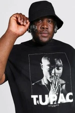 Tupac Shakur 2Pac Official Mens Graphic T-Shirt S SM Black Screen Print Logo NWT