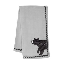 Lambs Ivy Woodland Forest Gray Fleece Bear 30x40 Inch Pack of 1 ,