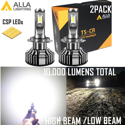 Alla Lighting H7 LED High/Low/Cornering Beam Light Bulbs Lamps White Headlamps