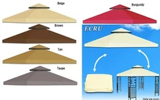 Replacement Canopy 8'X8' 10x10' Gazebo Sunshade 2-Tier Patio Pavilion Cover Top