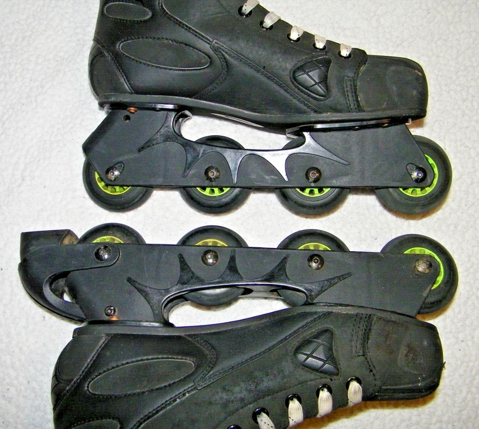 NIKE ZOOM AIR INLINE HOCKEY SKATES ROLLER BLADES SIZE 11,BLACKOUT,GREAT