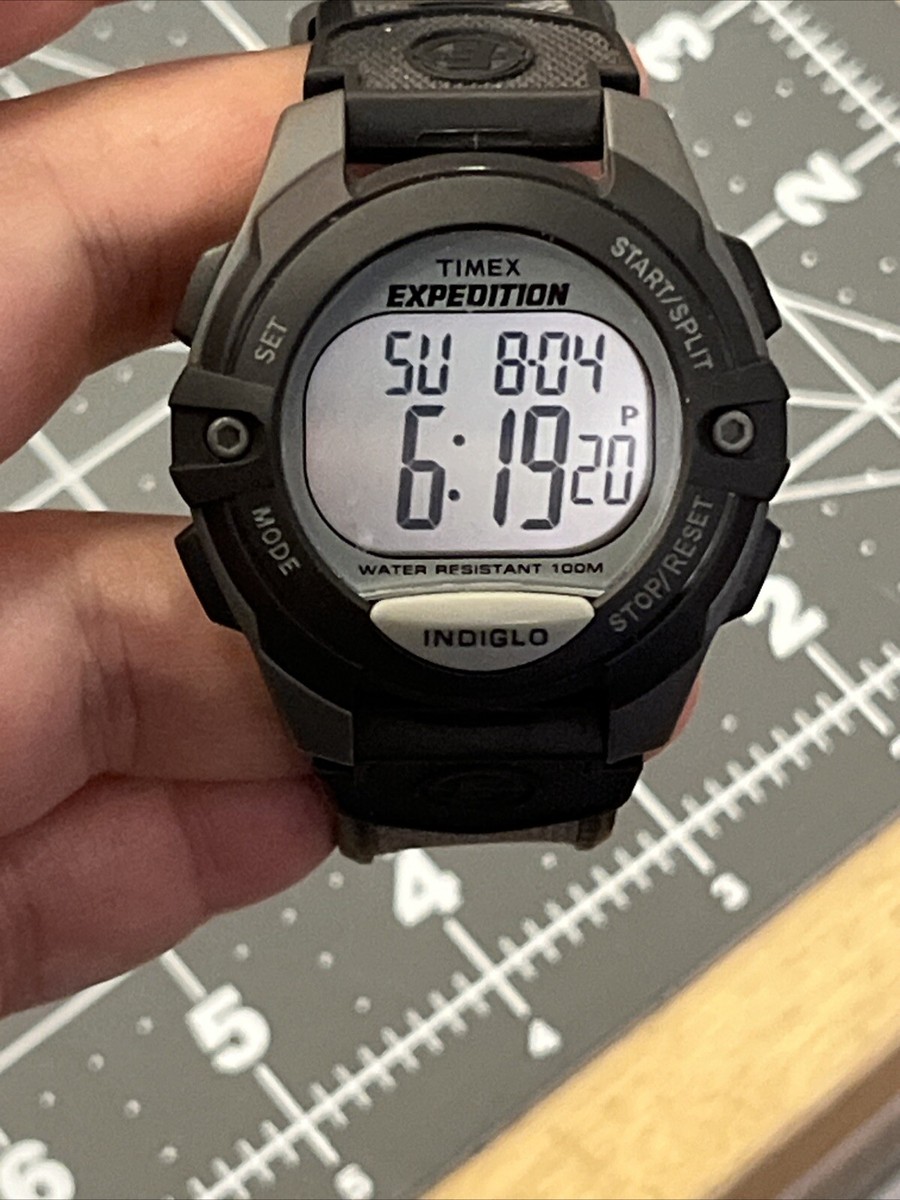 【TIMEX】EXPEDITION アナデジ INDIGLO 稼働 Timex Expedition Watch Men Indiglo 45mm Black Gray Digital