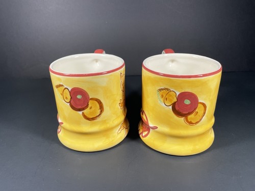 April Cornell 2002 Squirrel Fall Leaves-10oz (2) Pair of Mugs RN77578 Thailand - Picture 4 of 8