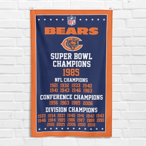 For Chicago Football 3x5 ft Banner Da Football C Super Bowl Champions Flag - Picture 13 of 13