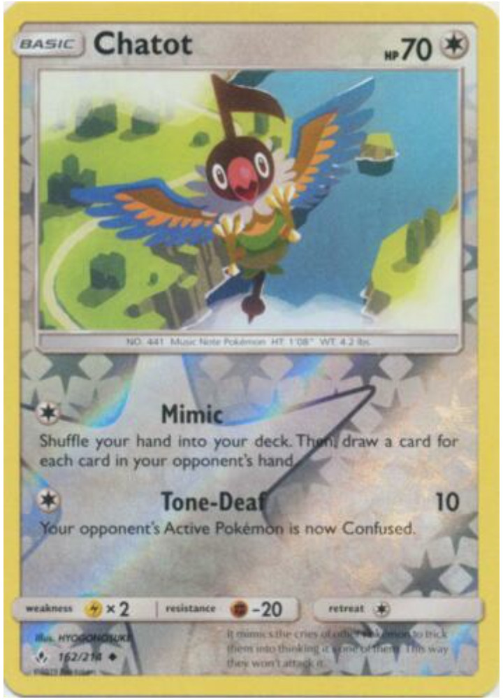 Pokemon - Chatot - 162/214 - Reverse Holo - Unbroken Bonds - NM/M - New