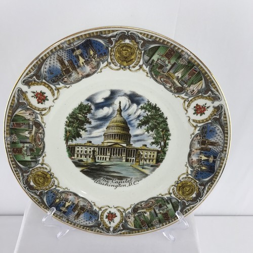 PIASTRA DA COLLEZIONE VINTAGE CAPSCO 1957 THE CAPITOL WASHINGTON, DC - ROTONDA 11" - Foto 3 di 8
