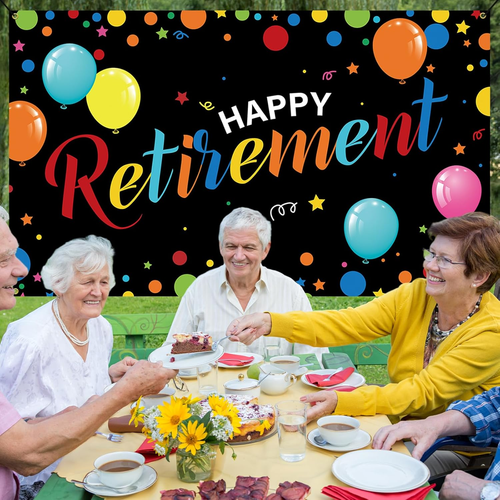 Happy Retirement Decorations, Retirement Party Backdrop Banner Yard Sign Photo B - Picture 4 of 6