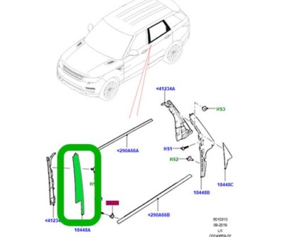 GENUINE LAND ROVER FINISHER PILLAR REAR DOOR RANGE ROVER SPORT 14