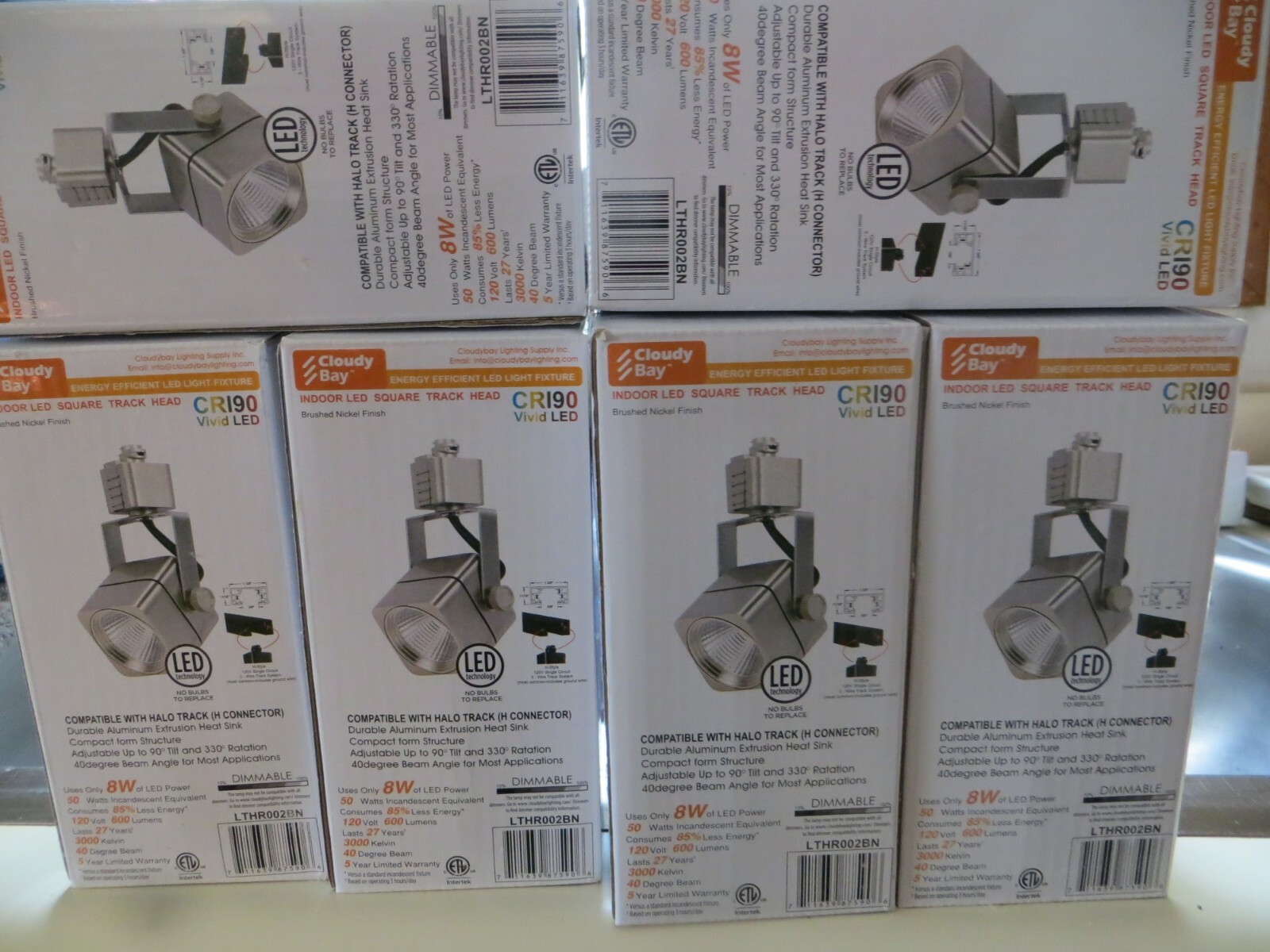 Cloudy Bay Indoor Led Square Track Head CR190 Vivid Led 600 Lumens NIB