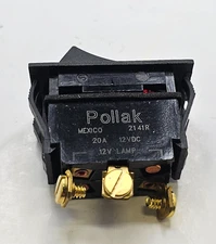 ( QTY 4 ) Pollak Rocker Switch (On-Off)  21 41R 20A 12VDC FOR 12 VOLTS LAMP