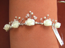 Kopfschmuck Kommunion Diadem Krönchen Braut Haarschmuck Kommunionkleid ivory