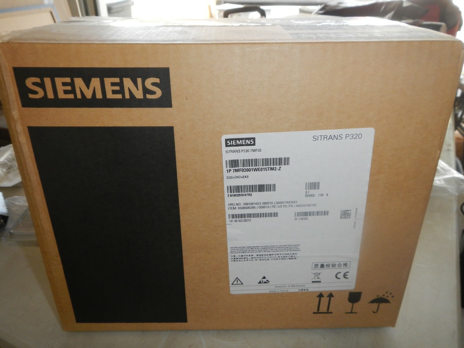 Siemens Sitrans P320 7MF03 Smart Pressure Transmitter 7MF03001WE015DM2-Z HART