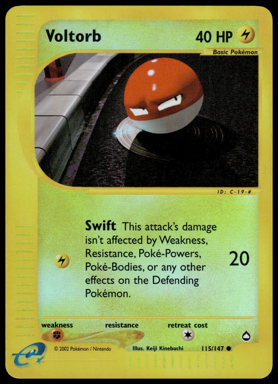 Voltorb 115/147 Pokémon TCG 2003 Aquapolis Reverse Holo Common NM