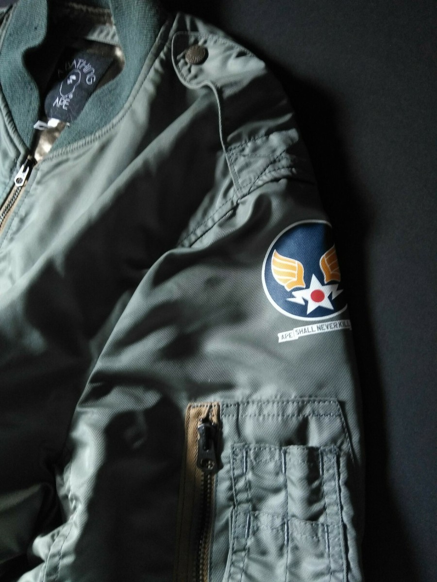 Vintage Bape REAL McCoy A Bathing Ape MA-1 Flight Bomber Jacket