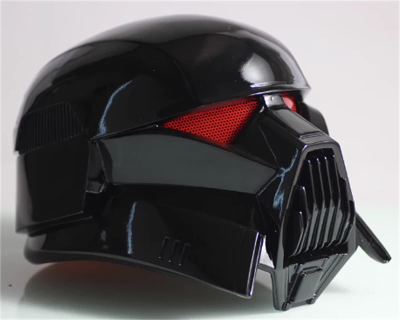 Star Wars The Mandalorian Dark Trooper Cosplay Glowing Helmet Halloween Prop - Image 4 of 4