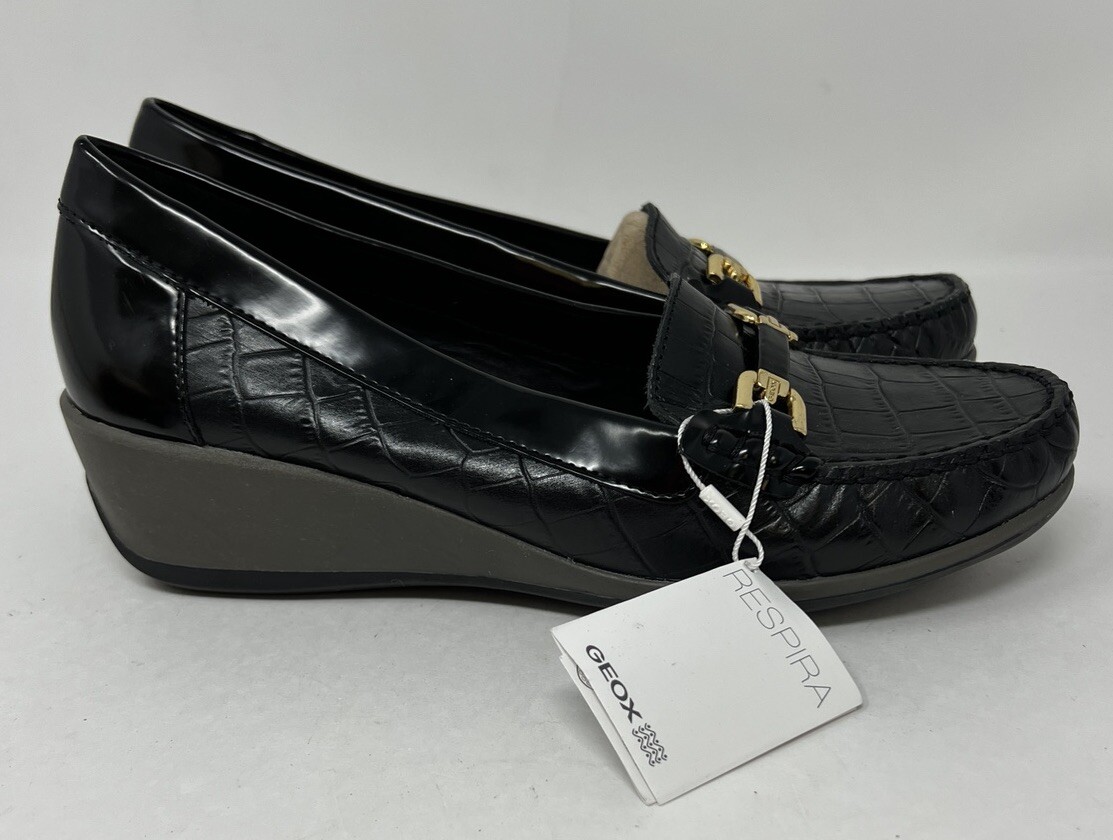 【早い者勝ち！】GEOX ローファー RESPIRA 黒 Geox Respira Black Wedge Heel Loafers size 41 US 10.5 | eBay