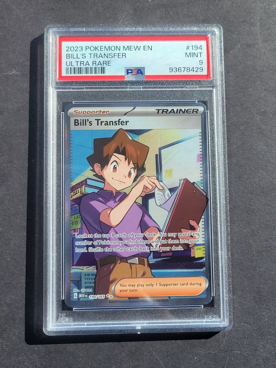 PSA 9 BILL'S TRANSFER 194/165 - S&V 151 MEW EN ULTRA RARE ENGLISH