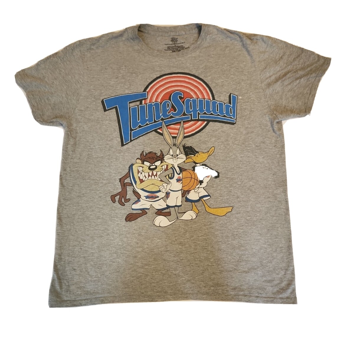 Looney Tune Space Jam Graphic T-shirt Tune Squad Basketball Gray