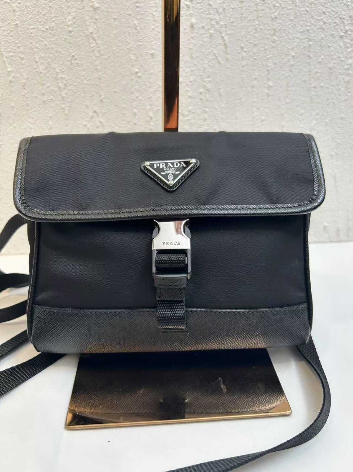 Prada Black Nylon Crossbody Phone Bag for Women