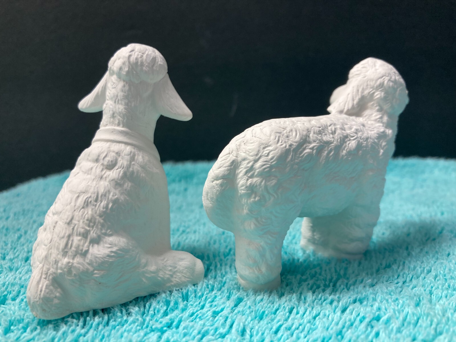 Vintage Provential Studio Ceramic bisque Kitty Cat Nativity Scene ready