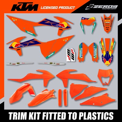 KTM MOTOCROSS MX GRAFIK UND KUNSTSTOFF KIT EXC EXCF 2020-2023 RB25 ORANGE