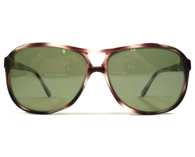 Kenmark Sunglasses REGGIE GREY MOTTLE Brown Pink Round Frames w/ Green Lenses