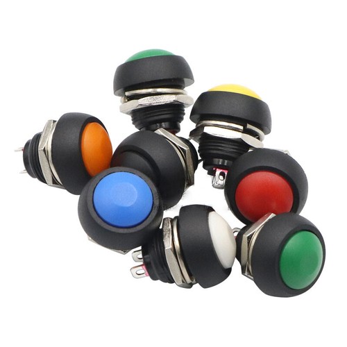 12mm Momentary Push Button Horn Switch OFF (ON) 125V / 3A Red Green Yellow Blue - Picture 6 of 16