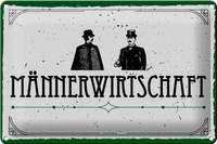 Blechschild Spruch 30X20 Cm MäNnerwirtshaft Deko Schild Tin Sign