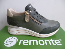 Remonte Women's Sneaker Shoes Lace-up Shoes Green Leather D0T00