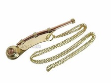 5" Brass Boatswain Whistle With Chain Bosun Call Pipe Nautical Marine gift
