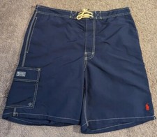 Men's Polo Ralph Lauren Pony Logo 8" Blue Swim Trunks XL