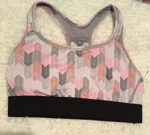 Victorias secret racerback sports bra size Medium black Multicolored body wick - Picture 2 of 5