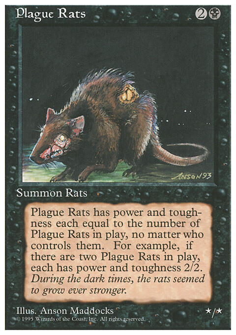 Magic the Gathering MTG Plague Rats (154) Fourth Edition   LP