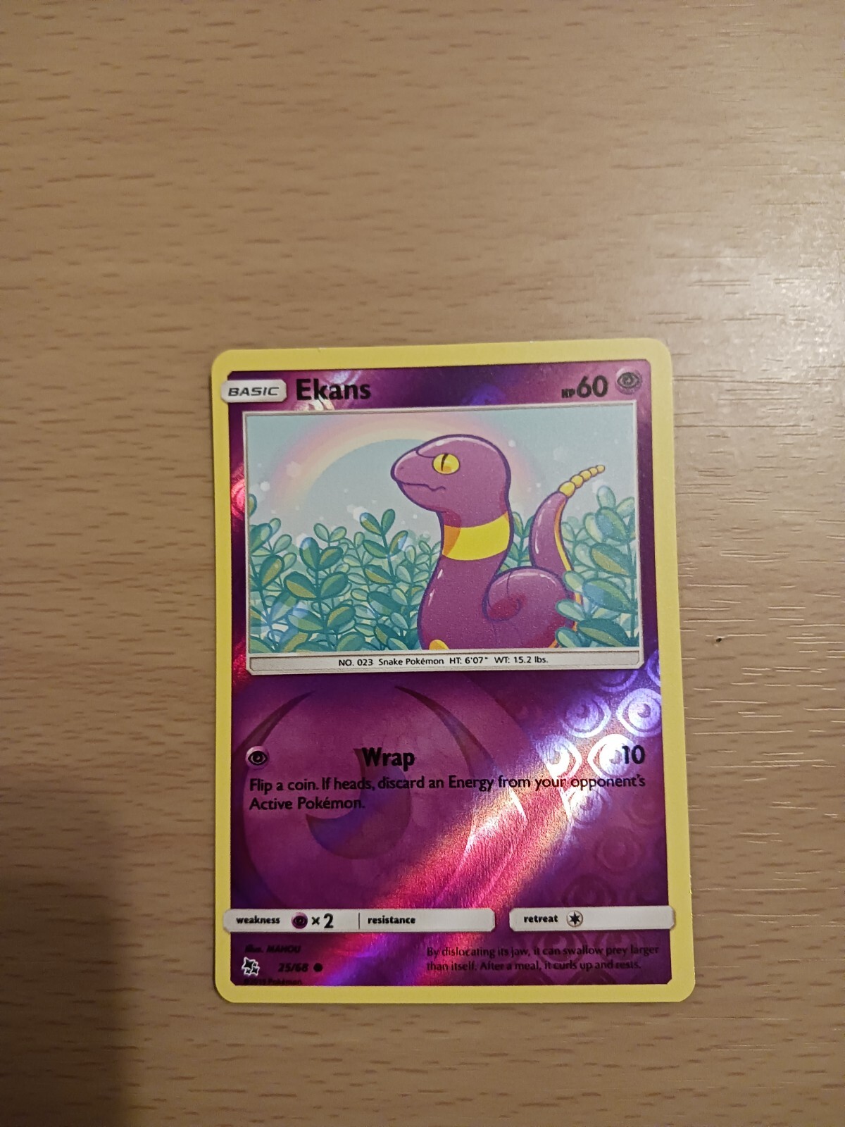 Ekans 25/68 Hidden Fates 2020 Reverse Holo Foil Rare Pokemon TCG Card - NM