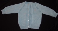 Vtg Baby Blue Sweater Cardigan Boys Baby Toddler 2T 3T