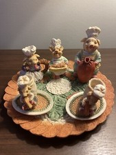 Vintage 1995 The Three Little Pigs Miniature Tea Set Youngs Inc 11 Piece Set