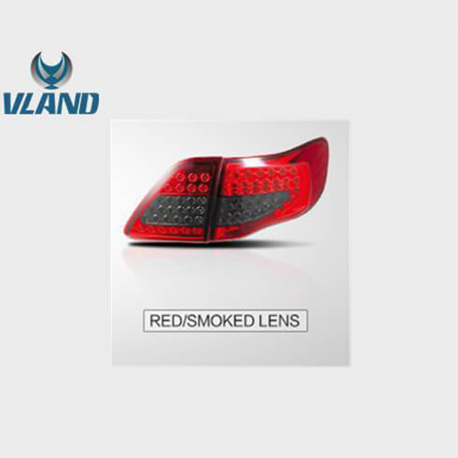 VLAND LED Smoked Red Tail Lights Fit 2008-2011 Toyota Corolla Rear Brake Lamps