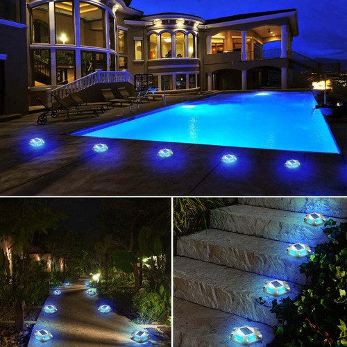 T-SUN Solar LED Road Step Path Light Dock For Outdoor Driveway Deck Green Blue - Picture 21 of 86