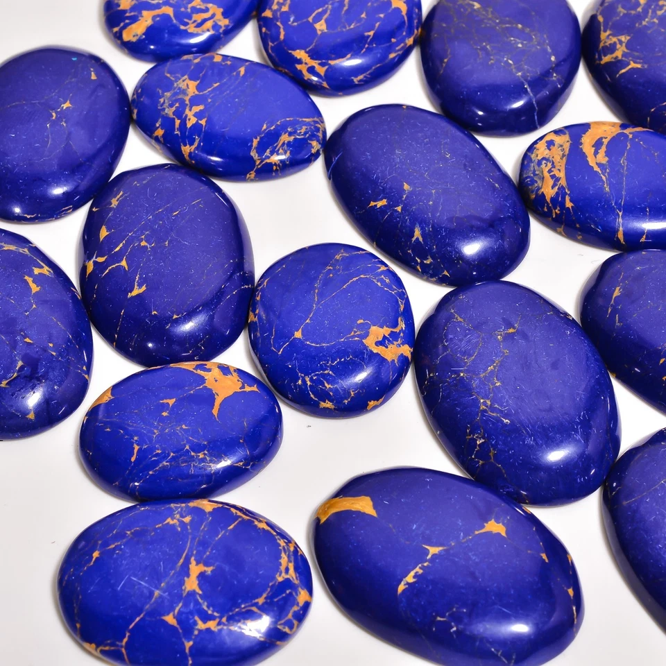 Lapis Lazuli Loose Gemstone Lab Created Cabochon Top Semiprecious Gemstone - Image 3 of 4