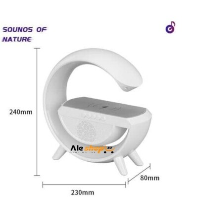 Orologio Sveglia Con Ricarica Wireless E Bluetooth - Altoparlante, Radio FM, Display Bianco E Nero - Foto 10