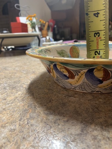 Mayolica Santa Rosa Guanajuato Mexico Pottery Bird Bowl 10” Hanging Bowl - Picture 3 of 15