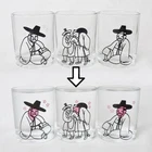 Drunken Seonbi Guy Color Changing Cup SET Soju Sake Alcohol Shot Glass Gifts