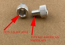 NEW! AXLE ADAPTOR FOR VALVE CAP 3/8 IN CHROME FOR 26 TEETH RIMS.