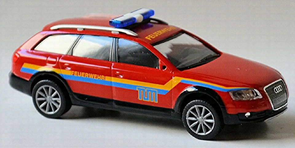 Audi A6 Allroad Quattro 2006 Corpo Vigili Del Fuoco Tu Monaco Rosso 1:87 Herpa - Immagine 3 di 4