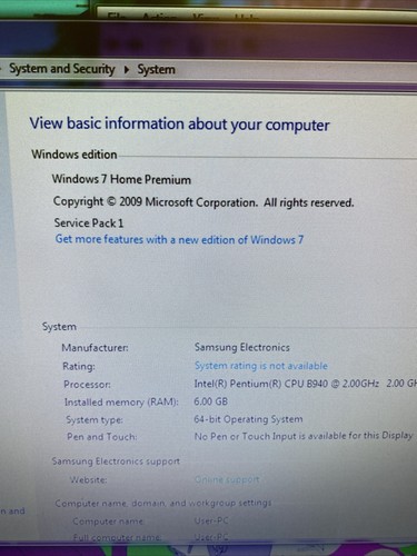 Samsung 300E Intel B940 6gb 500gb Faulty Screen No Charger Bargain Laptop Spares - Picture 2 of 9