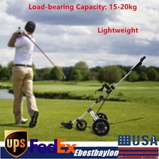 3 Wheel Golf Pull Push Cart Trolley Swivel Foldable Scorecard Drink Holder New